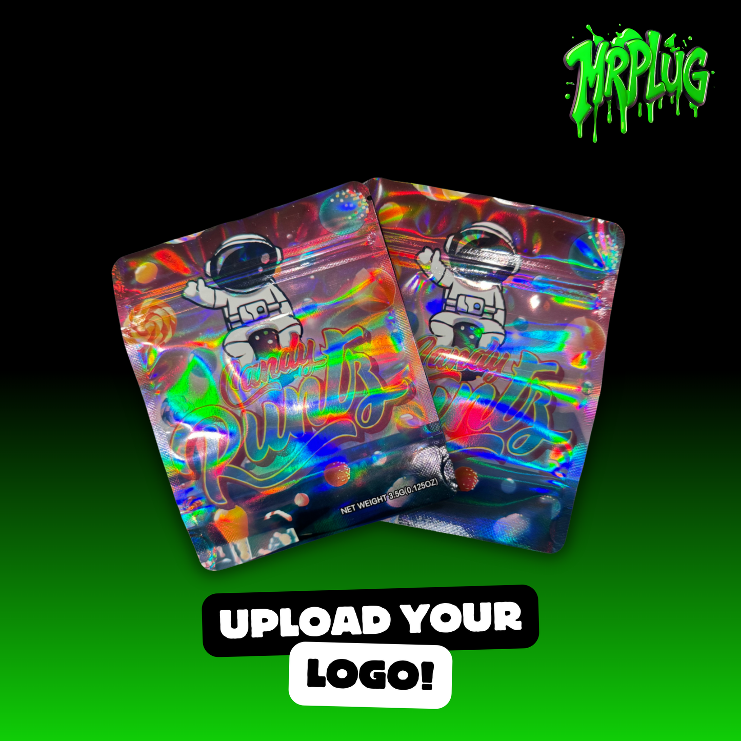 Custom Holographic Mylar Bags 3.5-7g