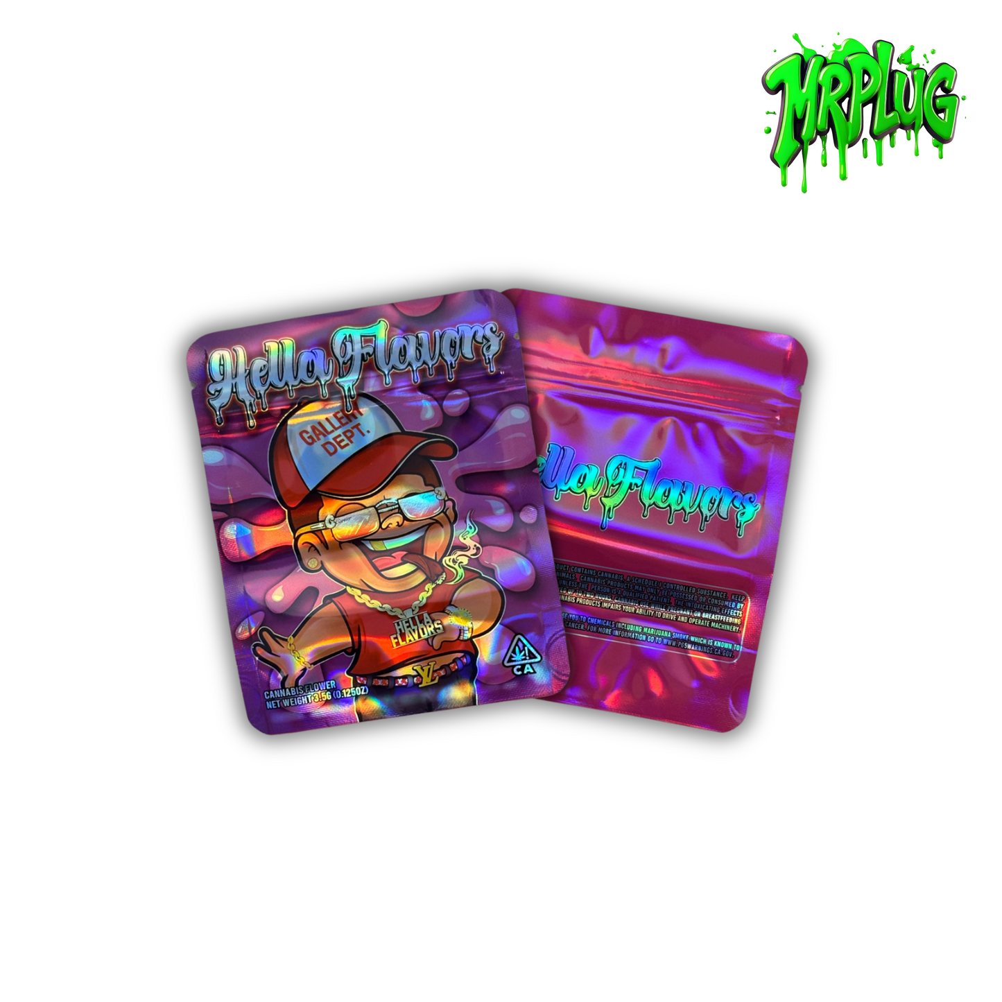 Custom Holographic Mylar Bags 3.5-7g